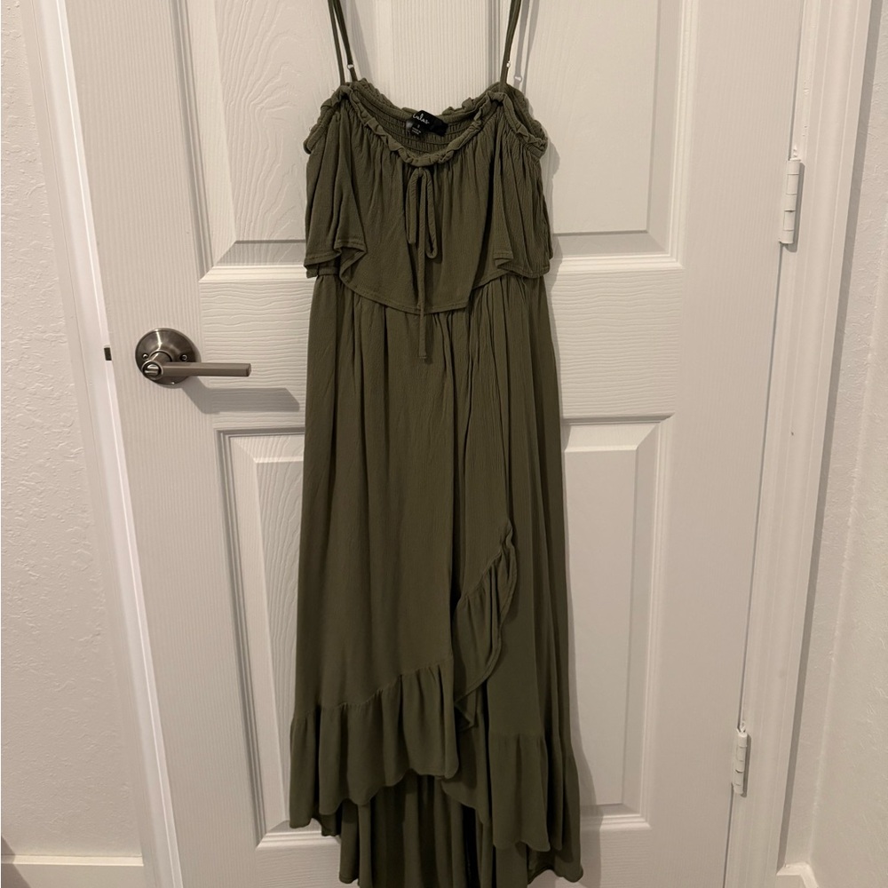 Elegant Olive Green Women's Dress lulus